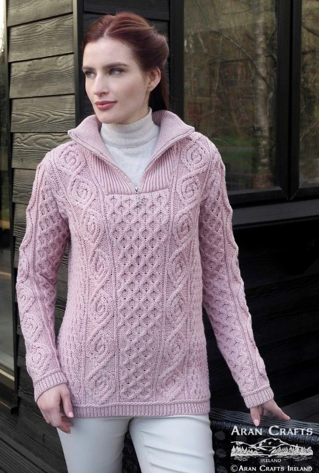 Headford Luxurious Half Zip Sweater from Aran Crafts Ireland